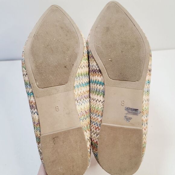 Colorful Boho Woven Straw Slip on Serra Mule Flats size 8 - Picture 9 of 10